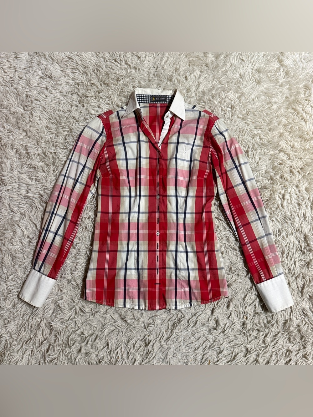 Women’s Size 2 Pink Plaid Fior Da Liso Long Sleeve Horseback Riding Shirt
